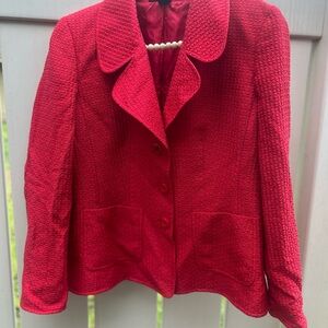New w/o tag Ellen Tracy Elegant Red Women's Jacket z 8 petite